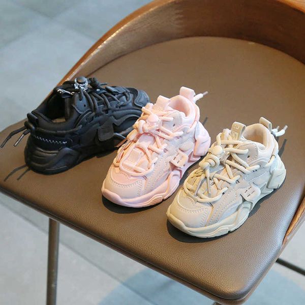 

athletic outdoor brand designer children chunky sneakers super comfortable student running child new spring boys training shoes girl f11161, Black
