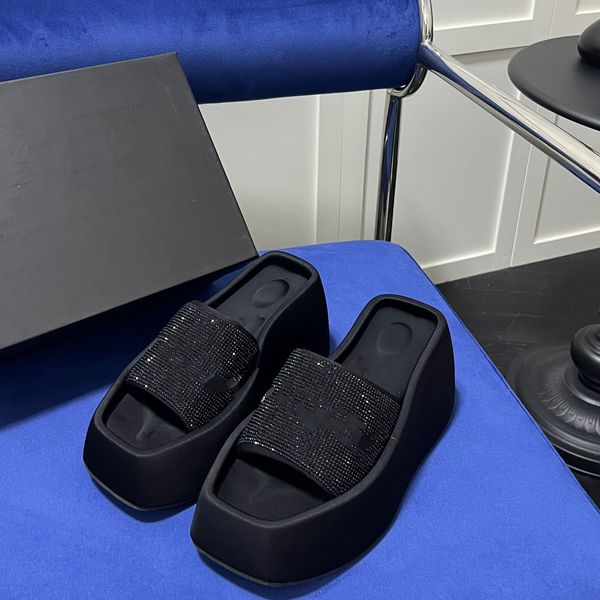 

alex wang taji platform slide beach sandals men women designer slippers black pink blue summer slides aw square toe mens shoes us 5-10 05