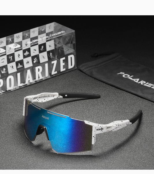 

kdeam outdoor sunglasses polarized riding sunglasses one piece windproof sunglasses tr90 ultra light sport kd0803, White;black