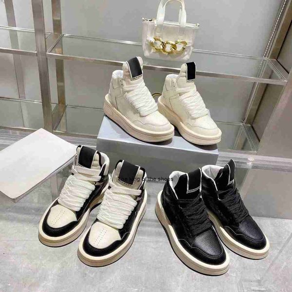 

2023 og2023 fashion rick platform high shoes ro minimalist style genuine leather lace up men women owens casual shoes designer boots sneaker