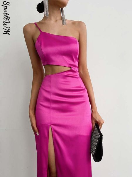 

party dresses stain silk cut out spaghetti strap tassles maxi for women elegant high waist tassel hollow spring ladies 230504, White;black