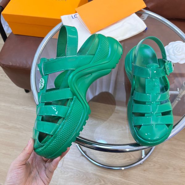 

summer sandals women's thick bottom lace up high heels leather fashion women's shoes metal buckle designer red shoes women's, Black