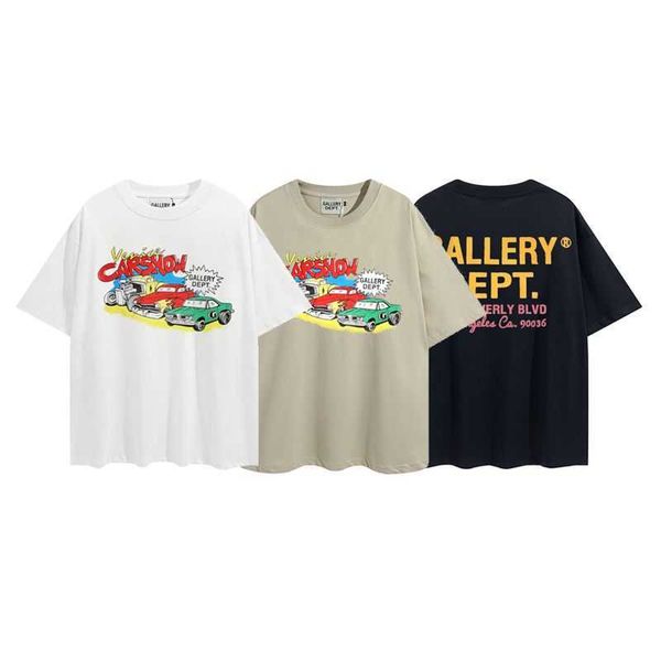 

designer men's t-shirts gallers dept fashion brand summer new high street cartoon car print short sleeve t-shirt unisex, White;black