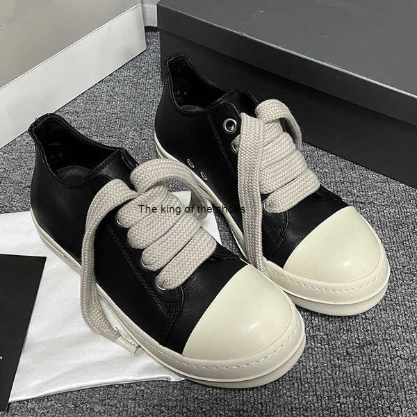 

men's rick casual shoes street leather cover low ro owens women's sports shoes