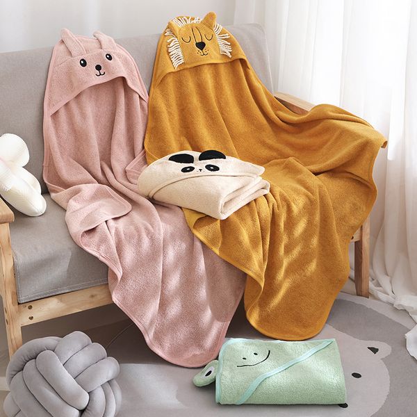 

blankets swaddling baby ins cotton bath towel children hooded cute cartoon bathrobe thickened absorbent infant swaddle blanket 230504