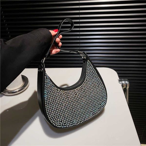 

rhinestone women's bag 2023 new style diamond inlaid small square bag fashionable one-shoulder diagonal span bag