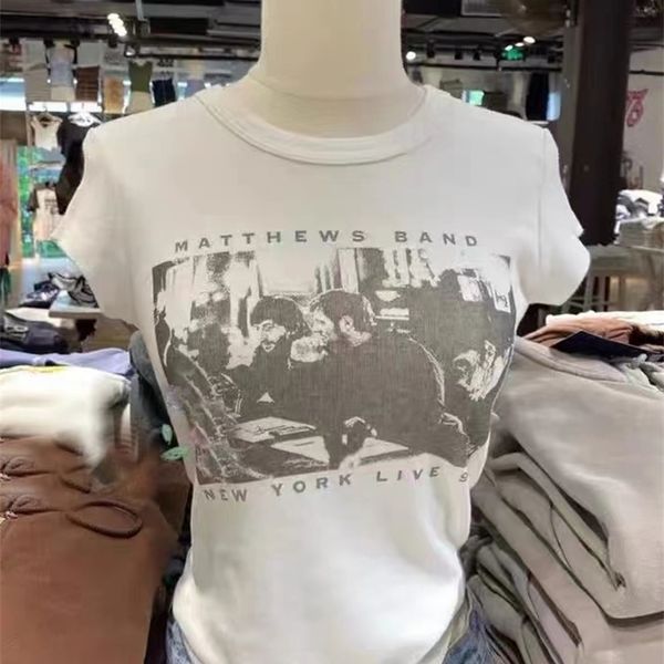 

camisoles tanks vintage rock graphic t shirt harajuku streetwear o neck soft cotton short sleeve slim t shirt summer casual chic y2k 230503, Black;white