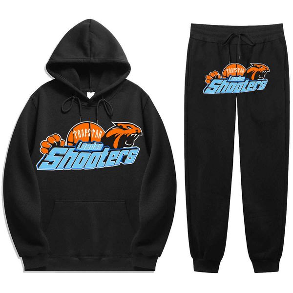 

fashion trapstar fashion hoodie casual sweater pants sweater set, Black;white