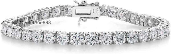 

gem stone king 925 sterling silver round white moissanite tennis bracelet for women (18.00 cttw round 5mm 7.25 inch), Golden;silver
