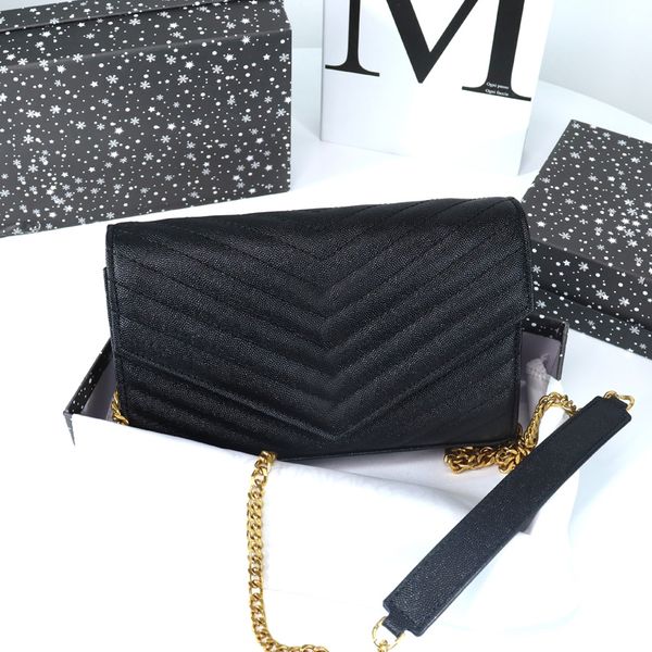 

fashion handbags shoulder luxurys designer bags metal chain gold silver women handbag genuine leather bag flip cover diagonal messenger cros