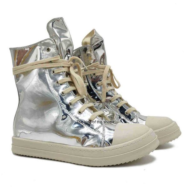 

2023 correct2023 luxury rick designer ro boots shoes owens men's high milk fragrance thick bottom large leisure sports paint leather sh