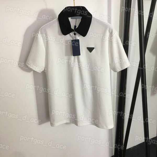 

women polo t shirt lapel short sleeve summer casual white polos, Black