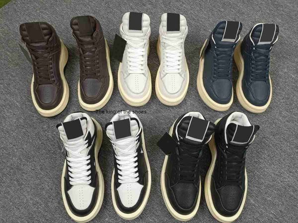 

ro 2023 quality fashion rick platform shoes minimalist style genuine leather designer men women casual shoes owens designer boots sneakers 3