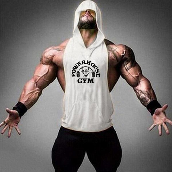 

mens tank superhero print men bodybuilding cotton gyms fitness hooded vest sleeveless hoodie casual fashion 230504, White;black