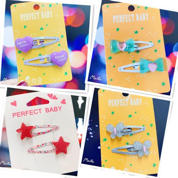 

girls hair accessories hairclips bb clip barrettes clips unicorn cloud small star flower bee bow 4cmbb liu children's e21672, Slivery;white