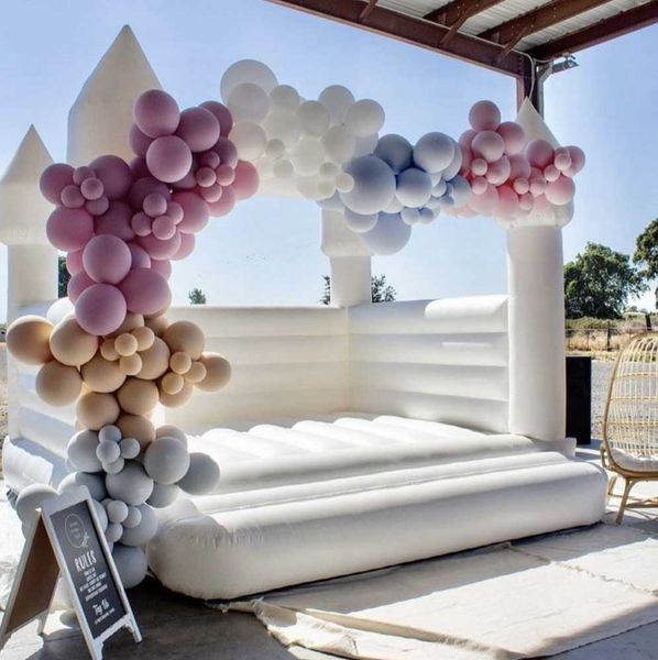 

3x3m kids bouncy castle jumping inflatable wedding bouncer castles white bounce house jumper with blower 001