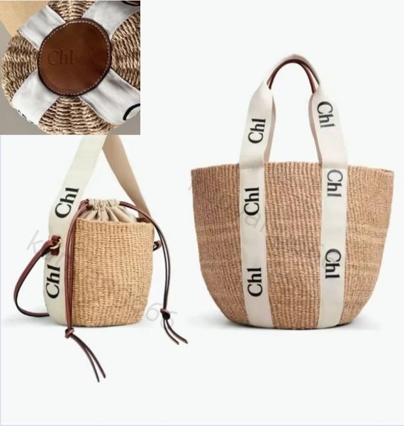 

7a quality luxury designer woody the tote straw bag vacation summer travel women's men wallet shopping bags clutch crossbody fashion be