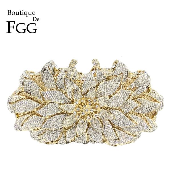 

evening bags boutique de fgg crystal women evening metal clutches bag hardcase wedding party flower bridal handbag clutch purse 230428