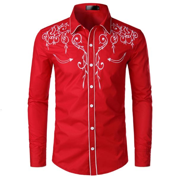

men's casual shirts western cowboy embroidery shirts men casual slim fit long sleeve party shirts stylish mens clothing camisetas mascu, White;black