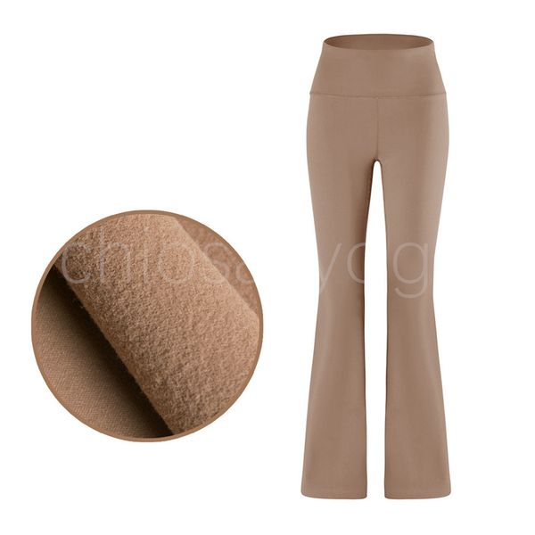 

women tik tok winter warm buttery soft flare wide leg fleeced lined thermo thermal fitness lemon yoga leggings pants