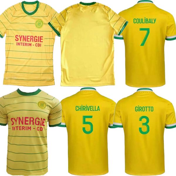

23 24 maillots fc nantes soccer jerseys 80th anniversary sissoko 17 etoile girotto coulibaly blas kolo muani simon football shirt, Black;yellow