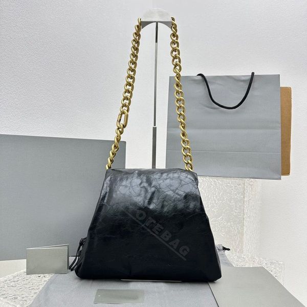 

summer 23 new puffer large bag designer black arena calfskin aged silver hardware shoulder bags one tubular handle removable shoulder chain