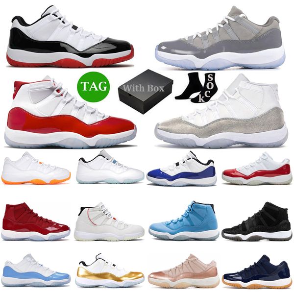 

with box basketball shoes men women 11s cheery midnight navy gamma blue cool grey concord cap and gown legend blue trainer