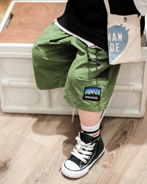 

cityboy summer human children's new woven army green japanese fashion shorts, Black;white