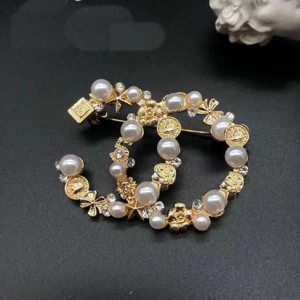 

luxury famous designer brand brooch fashion flower pearl brooches suit pin clothing decoration jewelry accessories gift 20style, Gray