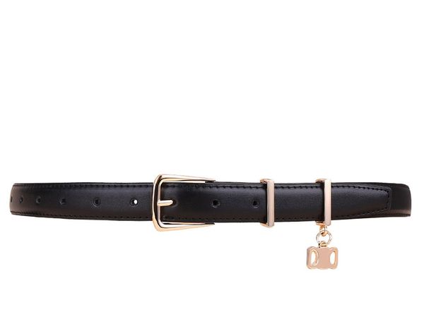 

fashion smooth buckle belt retro design thin waist belts for men womens width 2.5cm genuine cowhide 3 color optional high quality, Black;brown