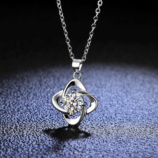 

pendant necklaces butterfly necklace clover necklace 925 silver moissanite necklace women gemstone pendant