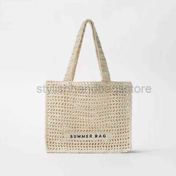 

totes designer hollow large straw tote bag rope woven women shoulder bags casual summer beach lady handbags big bali shopper purses y23