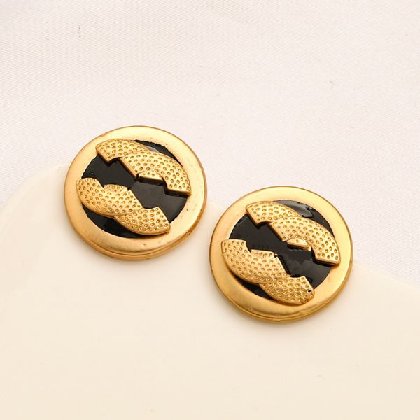 

charm women small size earrings gold plated stud earring wedding party gifts jewelry 2023 new black love earrings stainless steel, Golden