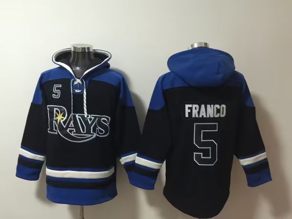 

rays wander franco old time baseball jerseys tampa bay hoodie pullover sports sweatshirts winter jacket blue size s-3xl, Blue;black