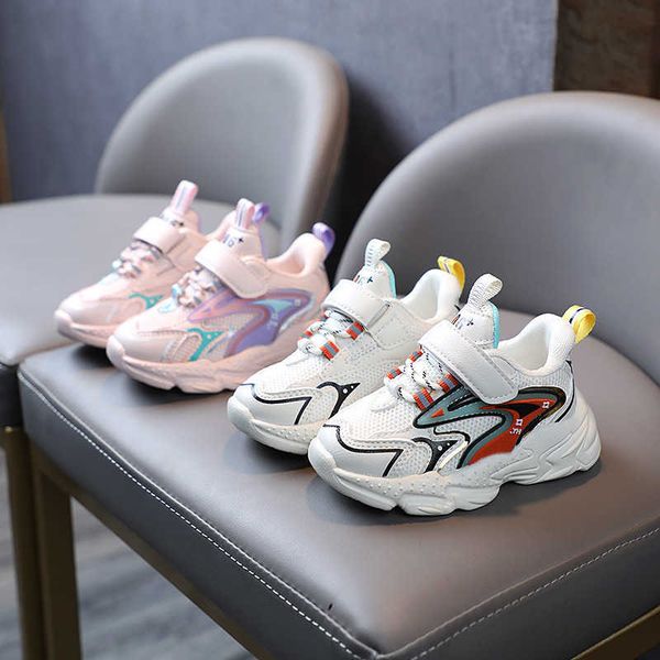 

athletic outdoor 2022 new spring children casual sport shoes fashion breathable knitting soft bottom nonslip kids sneakers for boys girls f0, Black