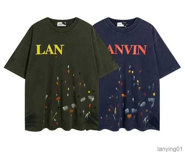 

men's t-shirts summer fashion speckled letter print casual short sleeve t-shirt nu43 99aj yp39, White;black
