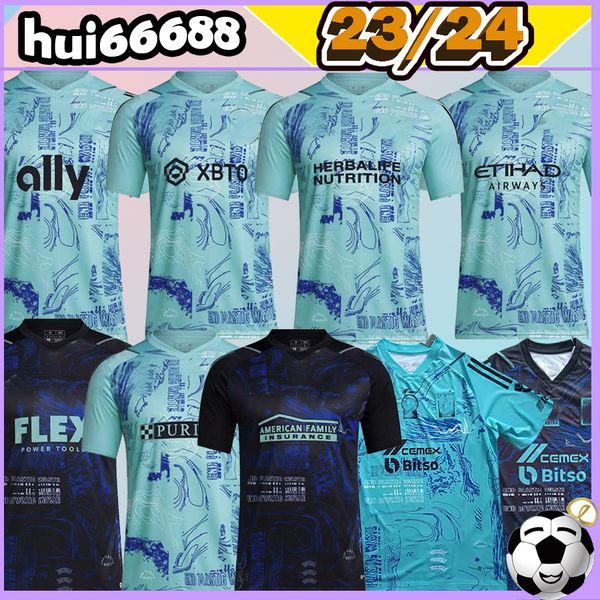 

23/24 special soccer jerseys parley one tiger 2023 beckham inter martinez almada atlanta charlotte nycfc united almada chicharito vela footb, Black;yellow