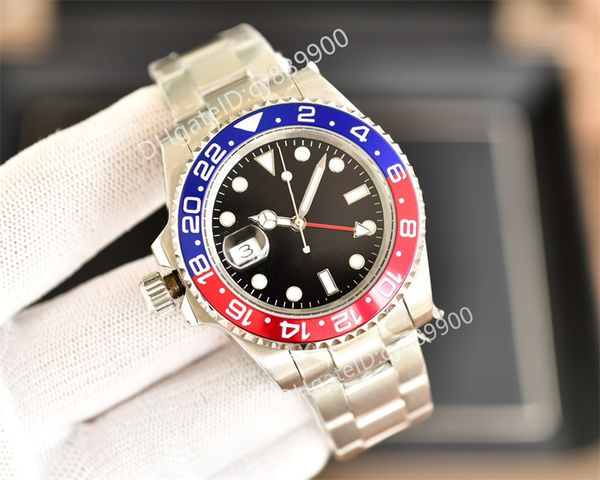 

8 colors automatic mechanical wrist watches for men left handed gmt 3atm waterproof stainless steel jubilee strap fashion business men', Slivery;golden