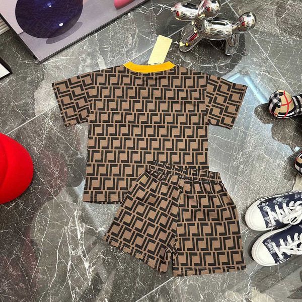 

clothing sets kids designer short sleeve suit baby boys luxury ff letter childrens fashion t230504, White