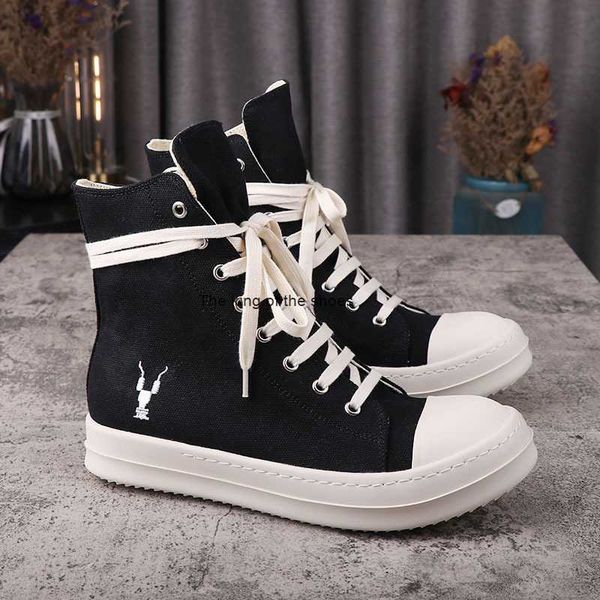 

rick high street men's casual shoes y2k ro owens high-canvas women's sneakers