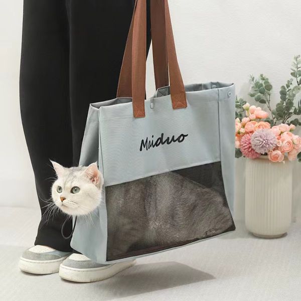 

Go Out Cat Bag, Portable Pet Canvas Shoulder Carrying Bag - Pet Gear View 360 Pet Carrier Tote Bag for Cat Dog Rabbit