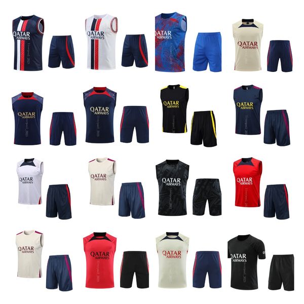 

2023 psgs soccer jerseys tracksuit 23 24 kids football kits short sleeve training clothes training suit;, Black;yellow