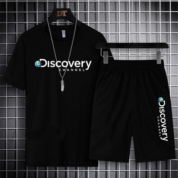 

mens tracksuits summer discovery two piece set linen fabric casual tshirt and shorts sports suit fashion short sleeve tracksuit 230503, Gray