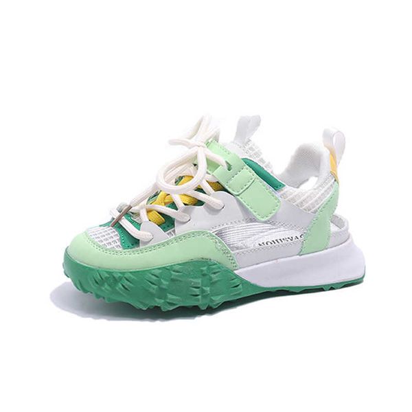 

athletic outdoor spring summer children mesh shoes gilrs fashion bright green sneakers boys breathable cool sports half sandals aa230503, Black