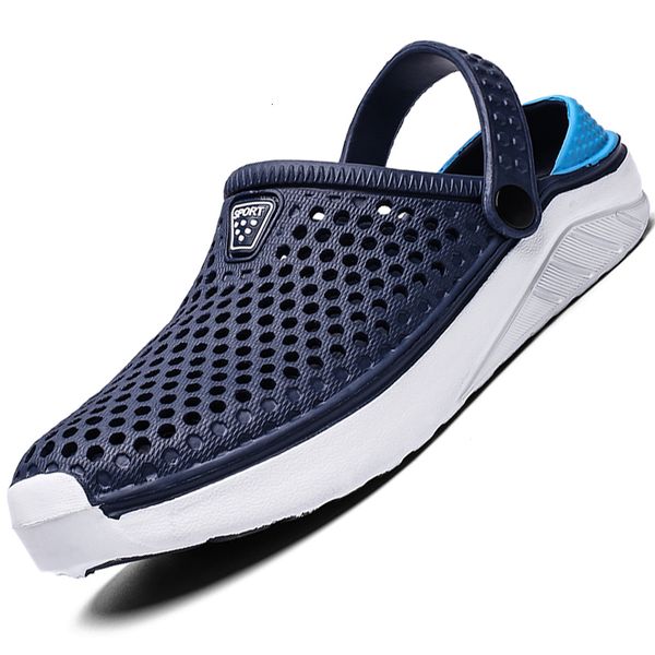

sandals men women hole shoes home slippers summer hollow out beach flat comfort outdoor slides slip on footwear 230503, Black