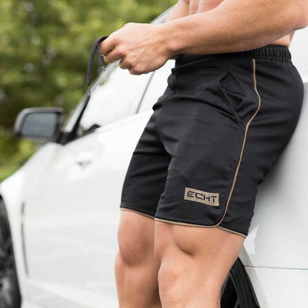 

2021 fitness exercise sweat absorption breathable men's running basketball shorts lace up casual capris, White;black