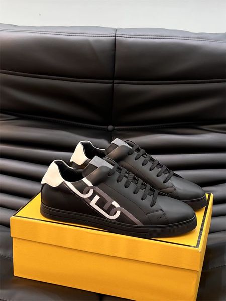 

23s/s skateboard man sneakers shoes calfskin leather black white logo-embossed trainers famous brands comfort outdoor trainers men's ca