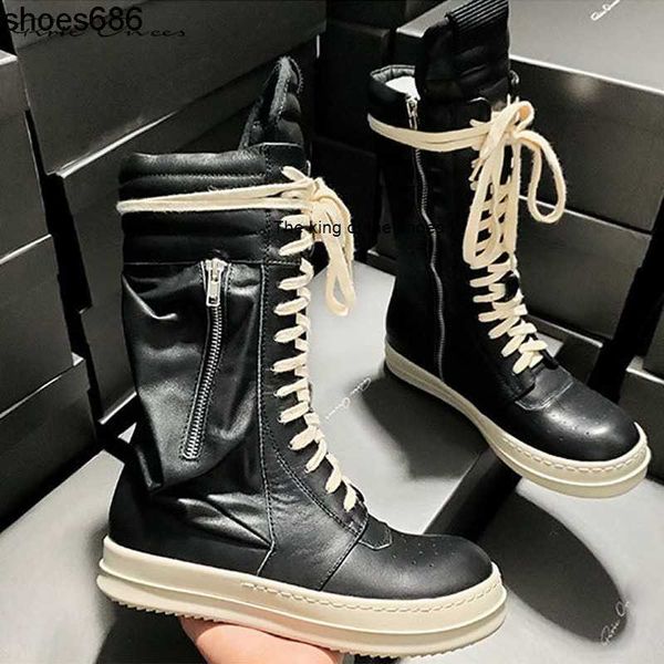 

main street ro owens high shoes women men leather sneaker pair casual sports workwear plus velvet pink shoes