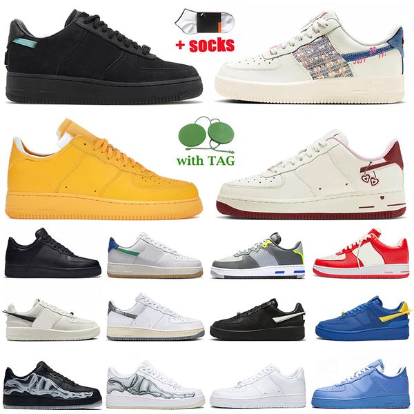 

designer low 1 casual shoes for mens womens shadow one af1s utility triple black blue white tiffany boricua skeleton classics men trainers s