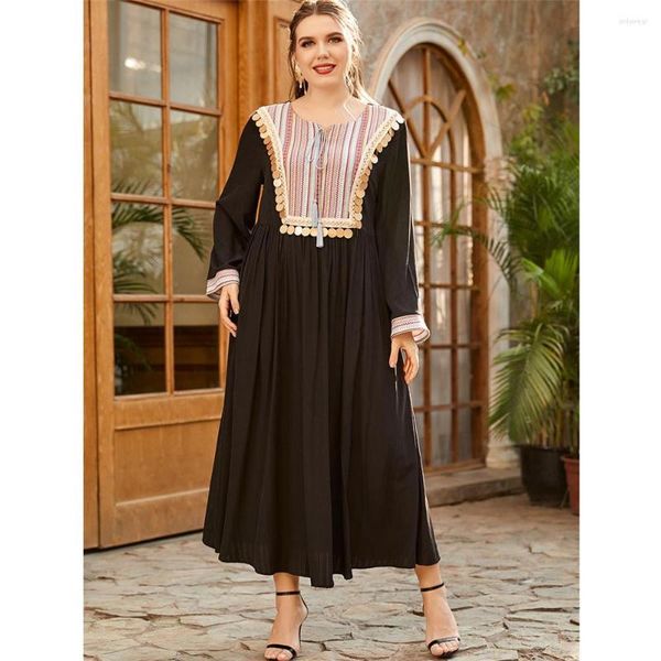 

Ethnic Clothing Abaya Dubai Turkey Kaftan Sequins Muslim Hijab Dress For Women Party Gown Loose ArabRobe Islamic Vinatge Caftan